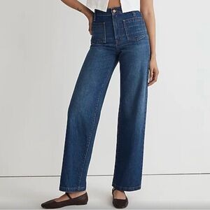 Madewell The Perfect Vintage Wide Leg Jean Patch Pocket Caronia Wash 29 Tall NWT